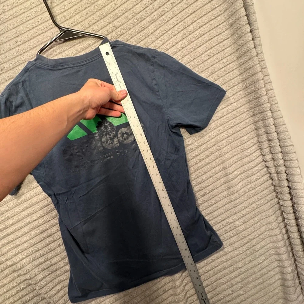 Adidas Shirt Mens Small‎ Blue Graphic Logo Pocket Tee Casual Logo Print